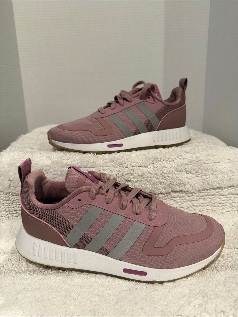 adidas Women's Dusty Rose and Gray Casual Sneakers